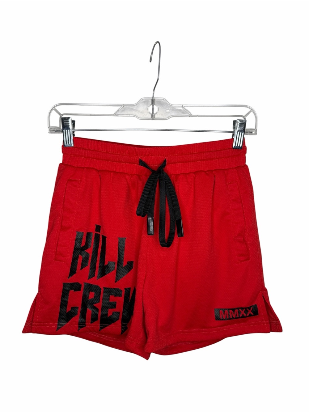 KILL CREW / red black mesh athletic lifting gym shorts / S